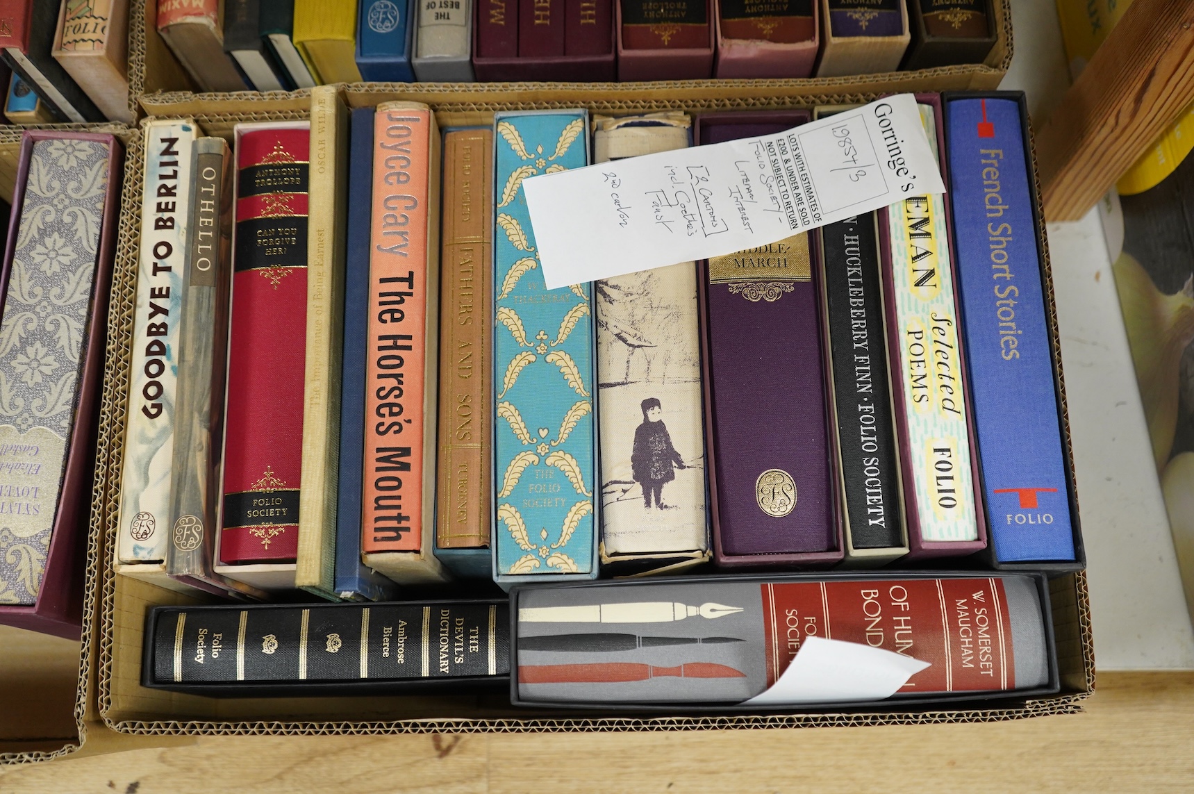 (Folio Society) Goethe, Johann Wolfgang von - Faust: Parts One and Two. Translated by David Luke ... num. illus. (some coloured); publisher's morocco backed cloth, in slipcase, folio.; Milton, John - Paradise Lost ... nu